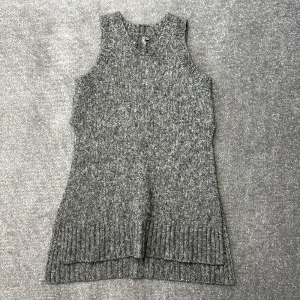 Sweaty Betty Sweater Vest Womens Small Gray Wool Alpaca Blend Textured Knit Top